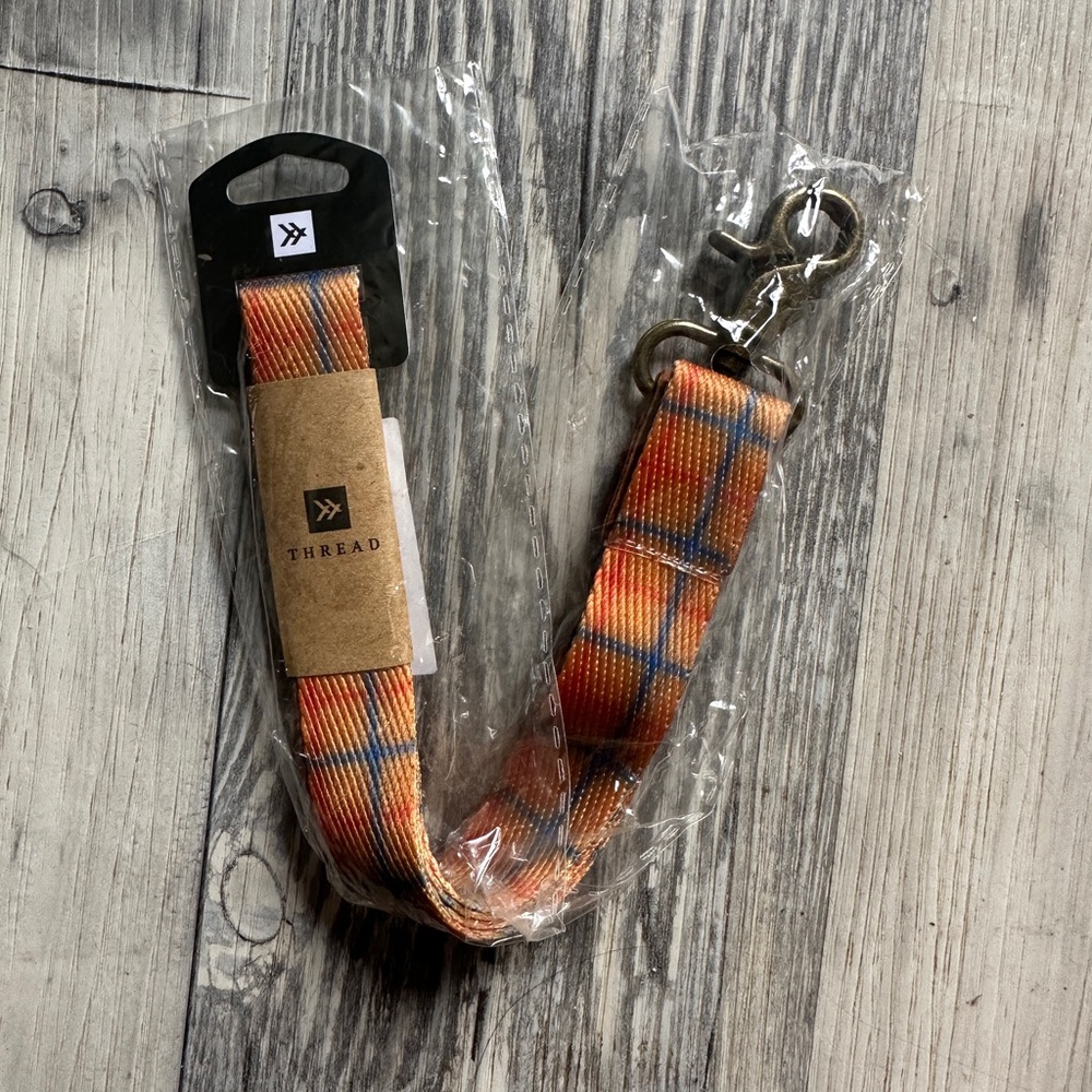 Thread Orange Plaid Key Lanyard - Women's Accessories